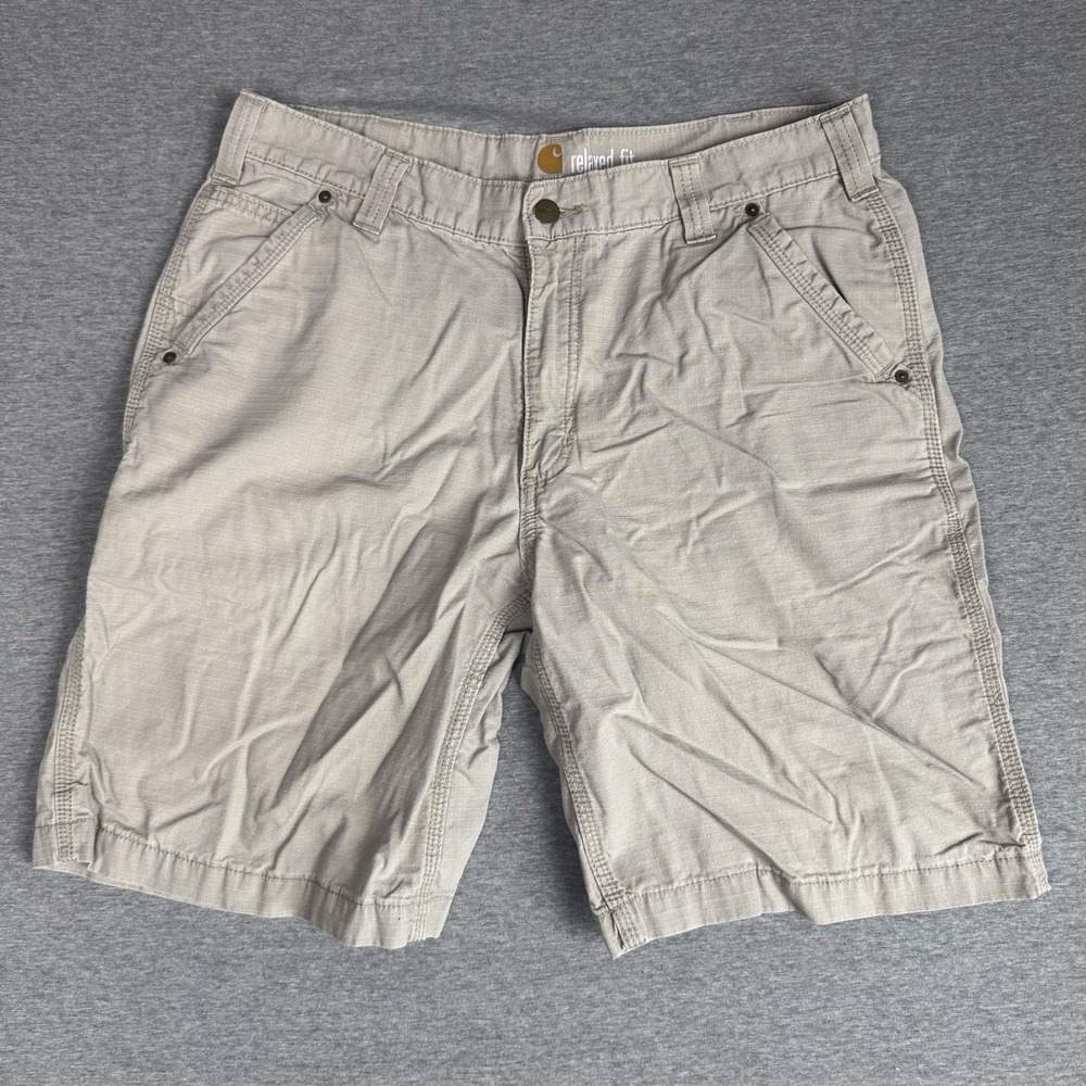 Carhartt Ripstop Cargo Work Shorts Gorpcore Utility Khaki Beige Mens 36